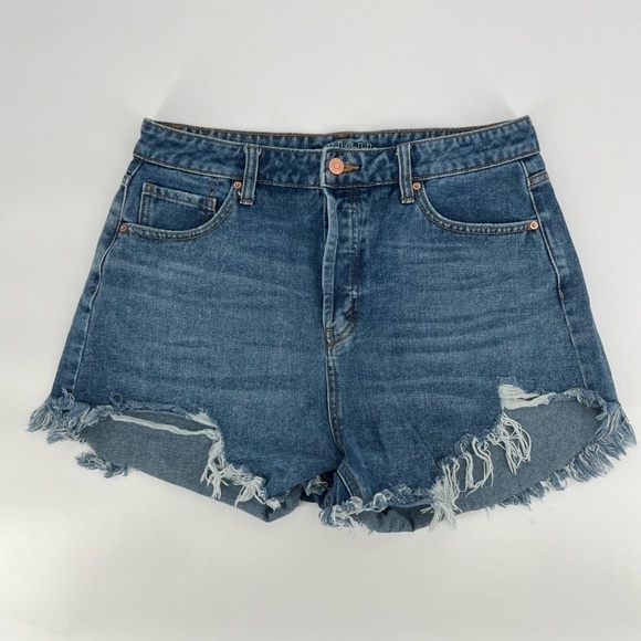 Wild Fable Women’s High Rise Distressed Button Fly Cut Off Jean Shorts Size 12 - Picture 1 of 7